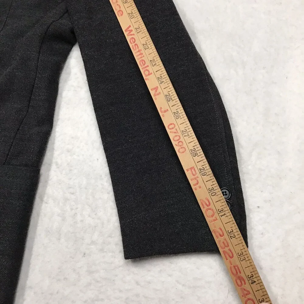 ARMANI COLLEZIONI Blazer Men 40 Charcoal Gray 100% Wool Pockets Made in Italy